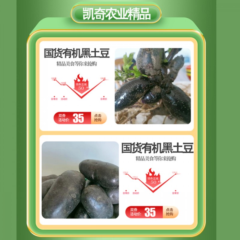☀❤凯奇精心培育成果❤☀新疆凯奇农业基地有机黑土豆