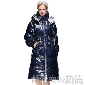 冬季外套亮面轻薄白鸭绒免洗羽绒服女中长款2020秋冬新款韩版过膝