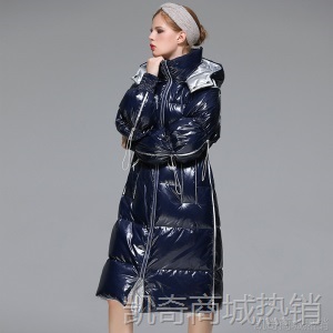 冬季外套亮面轻薄白鸭绒免洗羽绒服女中长款2020秋冬新款韩版过膝