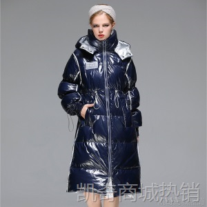 冬季外套亮面轻薄白鸭绒免洗羽绒服女中长款2020秋冬新款韩版过膝