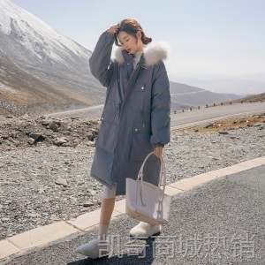 2020年秋冬季韩国新款羽绒棉服女中长款过膝派克服加厚棉衣外套