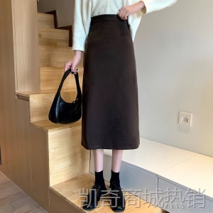 实拍 女秋冬2020新款高腰显瘦一步裙包臀A字裙小个子短裙中长裙