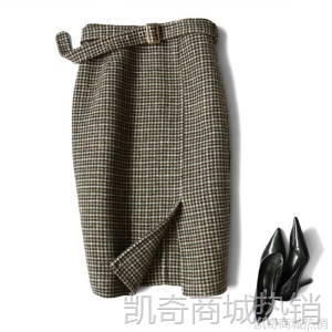 手工双面羊毛半裙毛呢半身裙短裙2020秋冬半身裙女装一件代发