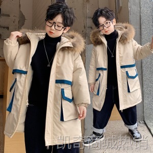 儿童装男童棉衣冬装加厚中长款2020新款中大童羽绒棉服棉袄外套潮