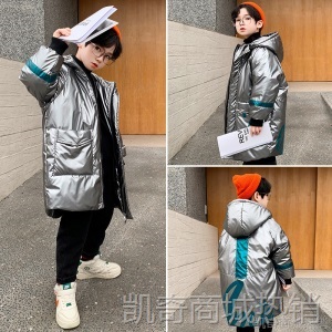 儿童装男童棉衣冬装加厚中长款2020新款中大童羽绒棉服棉袄外套潮