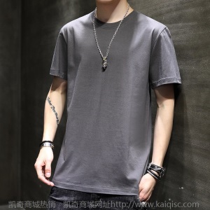 男女同款全棉大码白胚夏纯色圆领短袖体T恤打底衫纯棉多色休闲男
