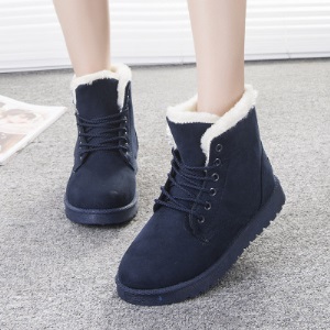 秋冬季新款雪地靴女马丁短靴外贸大码棉鞋学生保暖加绒鞋子shoes