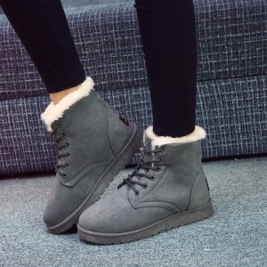 秋冬季新款雪地靴女马丁短靴外贸大码棉鞋学生保暖加绒鞋子shoes