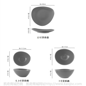 北欧INS风创意陶瓷盘子 家用甜品沙拉碗西餐意面牛排盘异形餐具