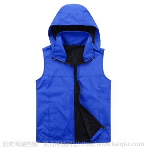 秋冬季户外时尚男女单层登山服 薄款简约套帽背心连帽冲锋衣马甲
