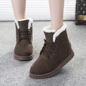 秋冬季新款雪地靴女马丁短靴外贸大码棉鞋学生保暖加绒鞋子shoes