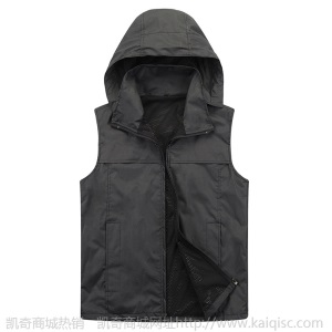 秋冬季户外时尚男女单层登山服 薄款简约套帽背心连帽冲锋衣马甲
