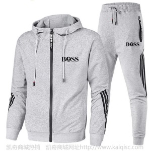 春秋新款男士休闲运动套装连帽卫衣男女跑步运动服套装可定制LOGO