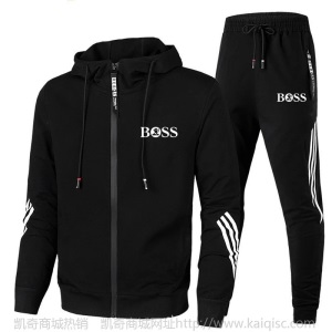 春秋新款男士休闲运动套装连帽卫衣男女跑步运动服套装可定制LOGO