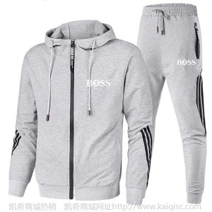 春秋新款男士休闲运动套装连帽卫衣男女跑步运动服套装可定制LOGO