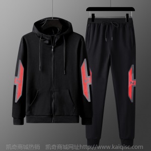 加绒加厚冬季新款卫衣套装男运动套装休闲潮流长袖卫衣卫裤两件套