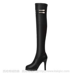 高跟过膝长靴女粗跟长筒靴2020冬季显瘦女靴子防水台弹力靴高筒靴