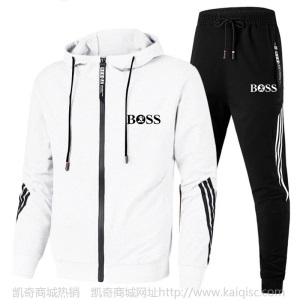 春秋新款男士休闲运动套装连帽卫衣男女跑步运动服套装可定制LOGO