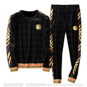 2020秋装新款韩版长袖套装男装丝绒立领运动长裤休闲套装