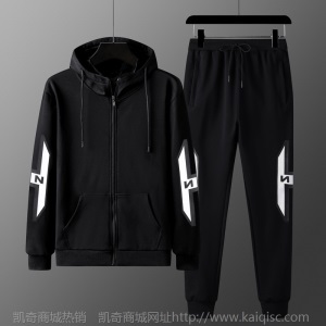 加绒加厚冬季新款卫衣套装男运动套装休闲潮流长袖卫衣卫裤两件套