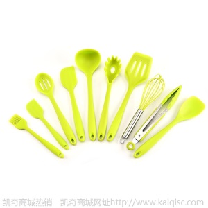 现货硅胶厨具套装烘焙工具10件套硅胶刮刀铲勺油刷食物夹等十件套