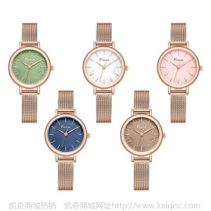 金米欧网带手表 简约玫金印花表盘女士韩版ins风时尚腕表K6399S