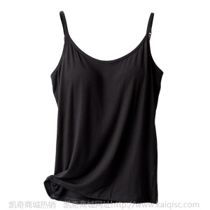 无钢圈带胸垫舒适女士瑜伽小吊带背心打底衫大码运动小背心凯奇