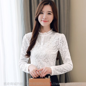 加绒加厚蕾丝打底衫女秋冬装大码2020年新款潮ins韩版胖m百搭上衣