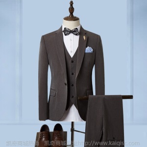 男式西服套装新款男士休闲西服三件套结婚礼服新郎修身时尚西装男