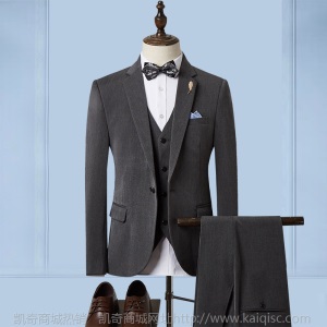 男式西服套装新款男士休闲西服三件套结婚礼服新郎修身时尚西装男