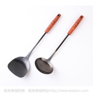 凯奇直销传统不锈钢铲子勺子炒菜饭铲木柄铁锅铲爆炒厨房用具套装