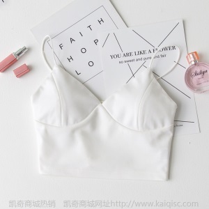 新款网红修身内搭V领吊带背心女式打底裹胸带胸垫无袖小背心外穿