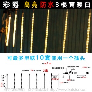 圣诞灯饰户外led树灯防水流星雨灯管贴片七彩亮化工程酒吧装饰灯