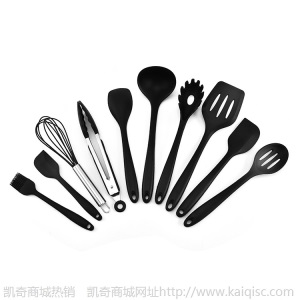 现货硅胶厨具套装烘焙工具10件套硅胶刮刀铲勺油刷食物夹等十件套