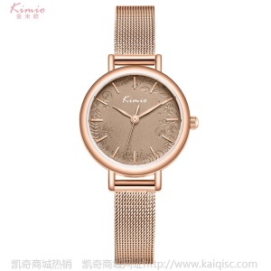金米欧网带手表 简约玫金印花表盘女士韩版ins风时尚腕表K6399S
