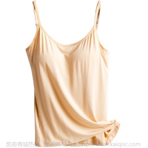 无钢圈带胸垫舒适女士瑜伽小吊带背心打底衫大码运动小背心凯奇