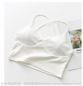 新款网红修身内搭V领吊带背心女式打底裹胸带胸垫无袖小背心外穿