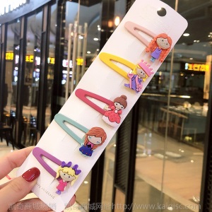 韩版新款彩色流沙透明儿童水果发夹PVC边夹宝宝BB侧边夹头饰品