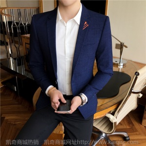 韩版潮流休闲西服男士外套春秋季潮流新款青年修身小西装单西上衣