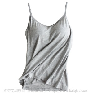 无钢圈带胸垫舒适女士瑜伽小吊带背心打底衫大码运动小背心凯奇