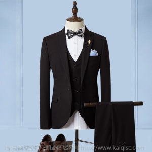 男式西服套装新款男士休闲西服三件套结婚礼服新郎修身时尚西装男