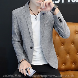 纯色小西装男秋冬季常规款休闲西服时尚外套学生百搭西服男士上衣