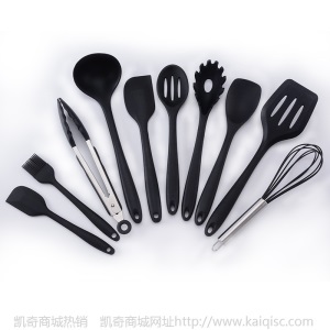 现货硅胶厨具套装烘焙工具10件套硅胶刮刀铲勺油刷食物夹等十件套