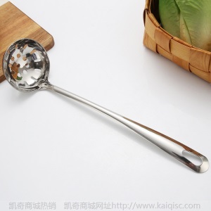 岛奇不锈钢火锅勺子 无磁家用餐厅酒店光身厨房用具火锅汤勺漏勺