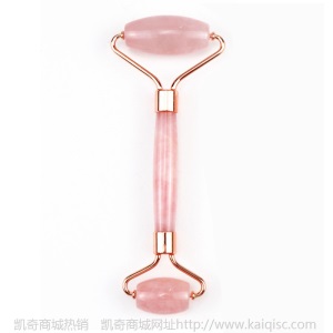 批发玉石按摩滚轮脸部美容仪 粉晶刮痧玉石按摩器 玉石滚轮套装
