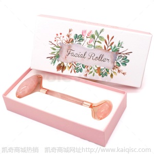 批发玉石按摩滚轮脸部美容仪 粉晶刮痧玉石按摩器 玉石滚轮套装