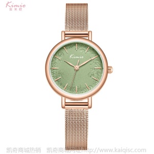 金米欧网带手表 简约玫金印花表盘女士韩版ins风时尚腕表K6399S