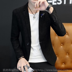 纯色小西装男秋冬季常规款休闲西服时尚外套学生百搭西服男士上衣
