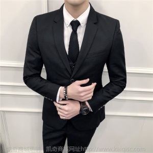 西服套装男士三件套韩版修身小西装商务休闲职业正装新郎结婚礼服