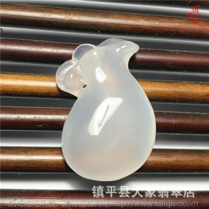 厂家批发 玛瑙白玉髓玉器饰品 吊坠挂件观音佛貔貅葫芦平安扣如意